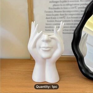 Modern White Face Sculpture